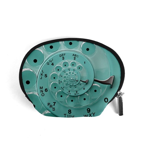 Retro Vintage Turquoise Rotary Dial Spiral Droste Accessory Pouch (Small) from ArtsNow.com Front