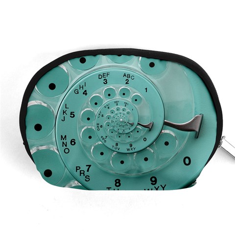 Retro Vintage Turquoise Rotary Dial Spiral Droste Accessory Pouch (Medium) from ArtsNow.com Front