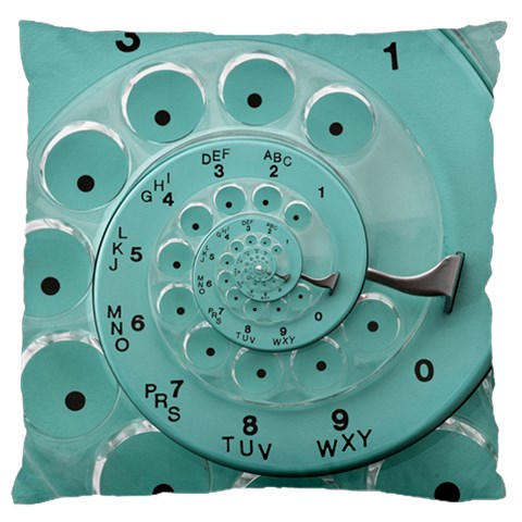 Retro Vintage Turquoise Rotary Dial Spiral Droste Large Flano Cushion Case (Two Sides) from ArtsNow.com Front