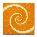 Spiral Citrus Orange Droste Tile Coaster