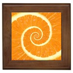 Spiral Citrus Orange Droste Framed Tile