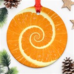 Spiral Citrus Orange Droste Ornament (Round)