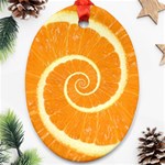 Spiral Citrus Orange Droste Ornament (Oval)