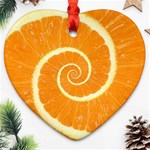 Spiral Citrus Orange Droste Ornament (Heart)