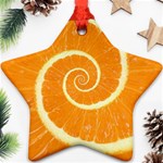 Spiral Citrus Orange Droste Ornament (Star)