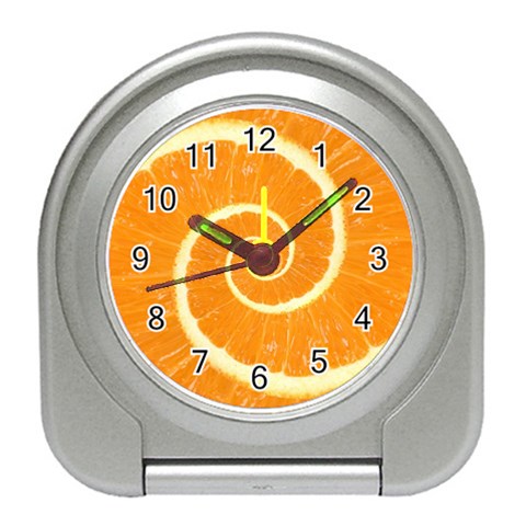 Spiral Citrus Orange Droste Travel Alarm Clock from ArtsNow.com Front