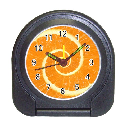 Spiral Citrus Orange Droste Travel Alarm Clock from ArtsNow.com Front