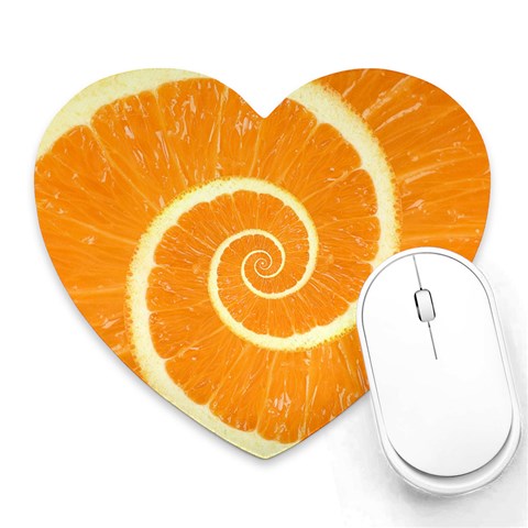 Spiral Citrus Orange Droste Heart Mousepad from ArtsNow.com Front