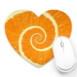 Spiral Citrus Orange Droste Heart Mousepad