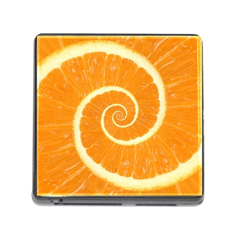 Spiral Citrus Orange Droste Memory Card Reader (Square) from ArtsNow.com Front