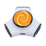 Spiral Citrus Orange Droste 3-Port USB Hub