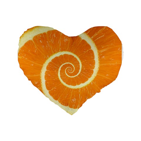 Spiral Citrus Orange Droste Standard 16  Premium Heart Shape Cushion  from ArtsNow.com Front