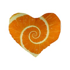 Spiral Citrus Orange Droste Standard 16  Premium Heart Shape Cushion  from ArtsNow.com Front