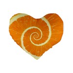 Spiral Citrus Orange Droste Standard 16  Premium Heart Shape Cushion 