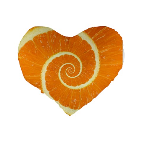 Spiral Citrus Orange Droste Standard 16  Premium Heart Shape Cushion  from ArtsNow.com Back