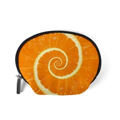 Spiral Citrus Orange Droste Accessory Pouch (Small) from ArtsNow.com Back