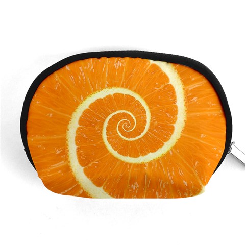 Spiral Citrus Orange Droste Accessory Pouch (Medium) from ArtsNow.com Front