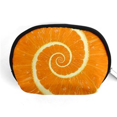 Spiral Citrus Orange Droste Accessory Pouch (Medium) from ArtsNow.com Front