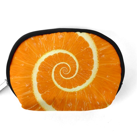 Spiral Citrus Orange Droste Accessory Pouch (Medium) from ArtsNow.com Back