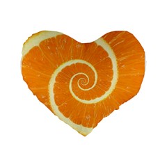 Spiral Citrus Orange Droste Standard 16  Premium Flano Heart Shape Cushion  from ArtsNow.com Front