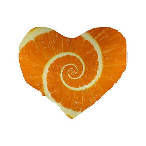 Spiral Citrus Orange Droste Standard 16  Premium Flano Heart Shape Cushion  from ArtsNow.com Back