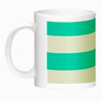 Horizontal Stripes - White and Bright Turquoise Night Luminous Mug