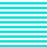 Horizontal Stripes - White and Bright Turquoise ScrapBook Page 8  x 8 