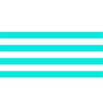 Horizontal Stripes - White and Bright Turquoise YOU ARE INVITED 3D Greeting Card (8x4)