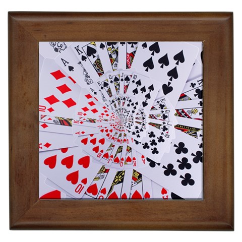 Poker Royal Flush All Suits Droste Spiral Framed Tile from ArtsNow.com Front