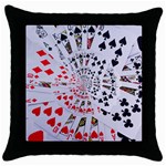 Poker Royal Flush All Suits Droste Spiral Throw Pillow Case (Black)