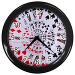 Poker Royal Flush All Suits Droste Spiral Wall Clock (Black)