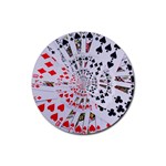 Poker Royal Flush All Suits Droste Spiral Rubber Coaster (Round)