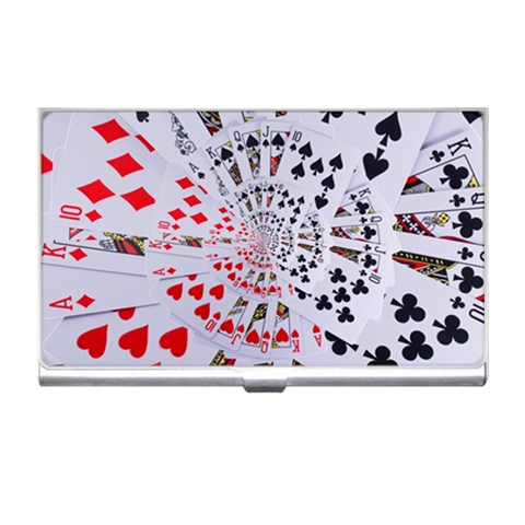 Poker Royal Flush All Suits Droste Spiral Business Card Holder from ArtsNow.com Front