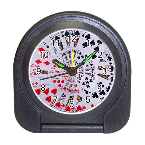 Poker Royal Flush All Suits Droste Spiral Travel Alarm Clock from ArtsNow.com Front