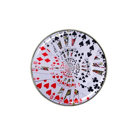 Poker Royal Flush All Suits Droste Spiral Hat Clip Ball Marker (4 pack) from ArtsNow.com Front