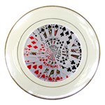 Poker Royal Flush All Suits Droste Spiral Porcelain Plate