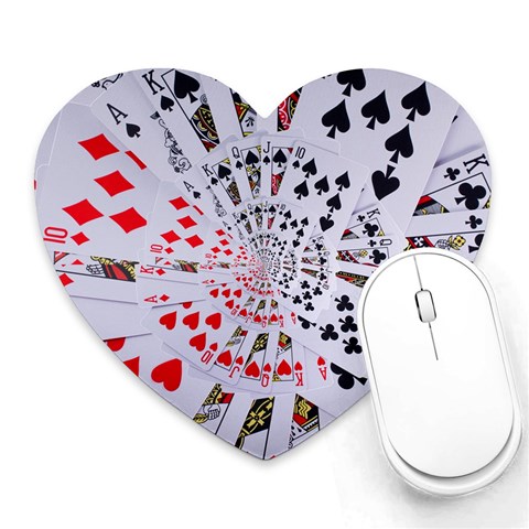 Poker Royal Flush All Suits Droste Spiral Heart Mousepad from ArtsNow.com Front