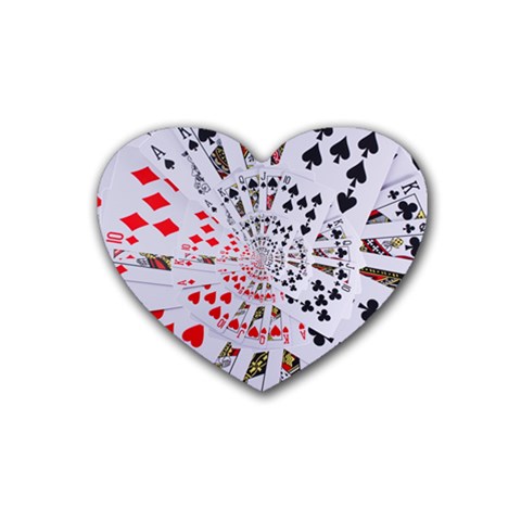 Poker Royal Flush All Suits Droste Spiral Rubber Coaster (Heart) from ArtsNow.com Front