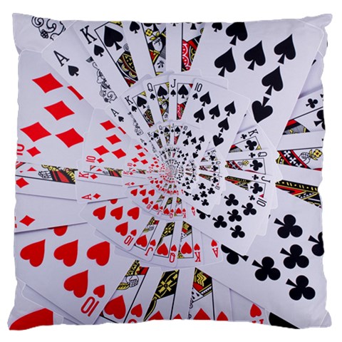 Poker Royal Flush All Suits Droste Spiral Large Cushion Case (One Side) from ArtsNow.com Front