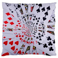 Poker Royal Flush All Suits Droste Spiral Large Cushion Case (Two Sides) from ArtsNow.com Back