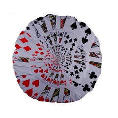 Poker Royal Flush All Suits Droste Spiral Standard 15  Premium Round Cushion  from ArtsNow.com Front