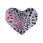 Poker Royal Flush All Suits Droste Spiral Standard 16  Premium Heart Shape Cushion 