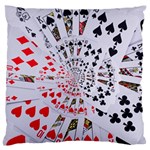 Poker Royal Flush All Suits Droste Spiral Large Flano Cushion Case (Two Sides)