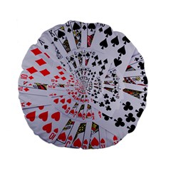 Poker Royal Flush All Suits Droste Spiral Standard 15  Premium Flano Round Cushion  from ArtsNow.com Front