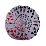 Poker Royal Flush All Suits Droste Spiral Standard 15  Premium Flano Round Cushion 