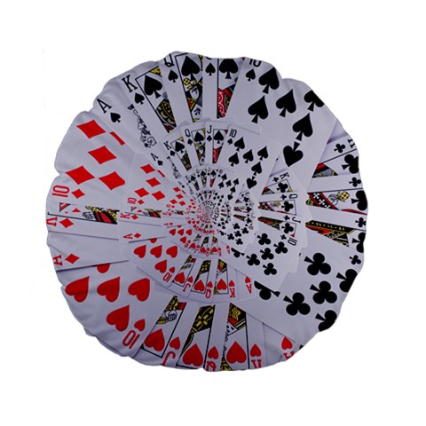 Poker Royal Flush All Suits Droste Spiral Standard 15  Premium Flano Round Cushion  from ArtsNow.com Back