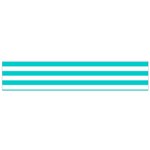 Horizontal Stripes - White and Cyan Flano Scarf (Small)