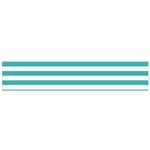 Horizontal Stripes - White and Verdigris Flano Scarf (Small)