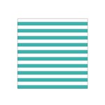 Horizontal Stripes - White and Verdigris Satin Bandana Scarf