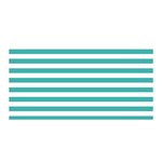 Horizontal Stripes - White and Verdigris Satin Wrap